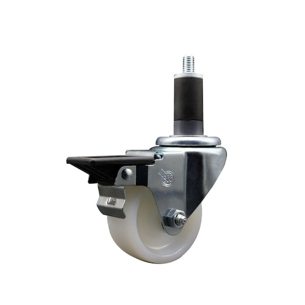 3'' Nylon Swivel 1-1/4'' Expanding Stem Caster with Brake